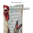 thumbnail image 5 of White Spring Floral Rooster Kitchen Valances for Windows Farmhouse Linen Window Valance Curtain for Living Room Window Treatment Elegant Retro Rooster Valance Rod Pocket Topper Drape, 54 x 18 Inch, 5 of 6