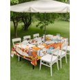 thumbnail image 3 of Outdoor Tablecloth with Umbrella Hole and Zipper, Orange Pumpkin Gnomes Fall Rectangle Table Cloth 54x80 Inch Waterproof Tablecloth, Branches Leaves Thanksgiving Botanical Picnic Table Cover, 3 of 7