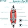 thumbnail image 5 of Intex: Excursion Pro K1 - 10' Inflatable Kayak Set - Orange & Gray, Aluminum Paddle Oars, Pump, Fishing Rod Holders, Adjustable Bucket Seat, 220lb Cap, 5 of 13