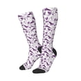 thumbnail image 2 of Fotbe Violets Flowers print Women's Men's Novelty Crew Socks Cotton Socks Knee High Socks for Walking,Running,Nurses,Pregnancy, 2 of 9