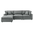 thumbnail image 3 of Sectional Sofa Set, Faux Vegan Leather, Grey Gray, Modern Contemporary Urban Design, Living Lounge Room Hotel Lobby Hospitality, 3 of 10