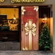 thumbnail image 1 of Tapiz navideño de tela para puerta, 35 x 71 pulgadas, poliéster, decoración navideña para colgar en la puerta, feliz Navidad, feliz año, decoración para fiestas de invierno | Interior, exterior,, 1 of 9