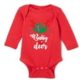 thumbnail image 4 of Peleles navideños para bebés recién nacidos, monos rojos de algodón de manga larga para niños pequeños, ropa para niños y niñas con dibujos de ciervos, los mejores regalos, 4 of 5