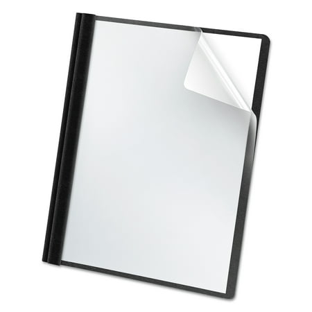 Oxford Premium Paper Clear Front Cover, 3 Fasteners, Letter, Black, 25/Box -OXF58806