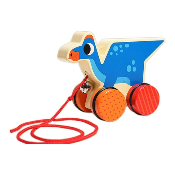 Bunblic Dinosaur Push and Pull Along Toy Walking Wooden Toy Activity Toy Education Develops Motor Skills Push Pull Toy for Boys Girls Pterosaur