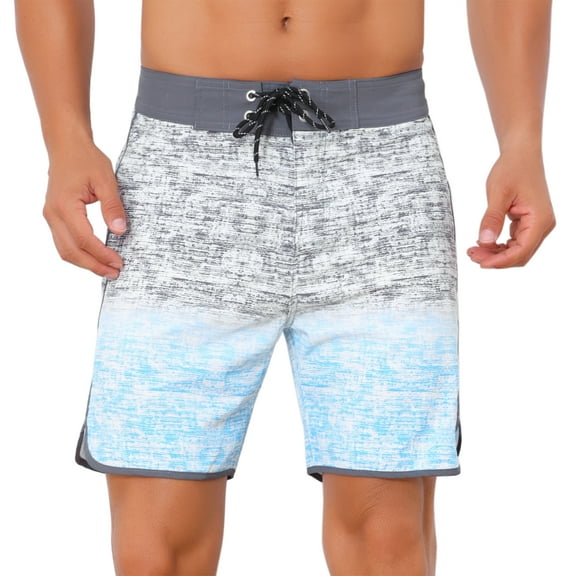 DARING DIVA Men's Summer Drawstring Color Block Beach Shorts 32 Light Gray