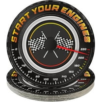 HOME & HOOPLA Race Party Supplies - Start Your Engines Round Paper Dessert Plates for 16 Guests