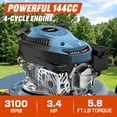 thumbnail image 6 of SENIX Gas Lawn mower, 20in Cutting Blade 21in Cutting Deck, 144cc 4-Cycle Engine, Steel Deck with Side Discharge, LSPG-L4, 6 of 16