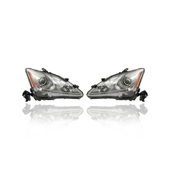 Headlight - Compatible/Replacement for '09-10 Lexus IS250/350 - HID - Pair, Left Driver   Right Passenger Set - CAPA - 8114053390, 8107053390