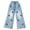 Blue, variant on MIXUE Toddler Girls Pants 'S Bowknot Jeans Wide Leg Flare Cargo Jeans Boot Cut Bottom Denim Baggy Blue Jeans Outwear,Blue,4-5 Years