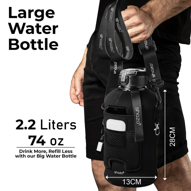 Half Gallon 2.2L Water Bottle With Straw 74oz Large Gym Water Bottle With  Storage Sleeve, Bottle Bru…See more Half Gallon 2.2L Water Bottle With  Straw
