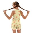 thumbnail image 2 of Psesaysky Peach Print Girls Tankini Swimsuit 2 Piece Bathing Suits for Girls Round Neck Swim Tank Top and Drawstring Bottoms for 6-15Y, 2 of 7