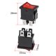 thumbnail image 2 of Interruptor de palanca para barco Luz roja AC 12/24V Interruptor de palanca para barco coche marino ON/OFF AC 250V/6A 125V/10A, 5pcs, 2 of 4