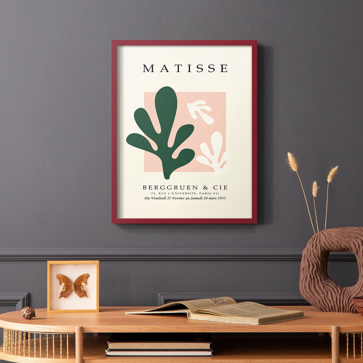 Matisse CCCLI in Red Solid Wood 22 x 28 Framed Print