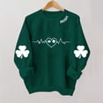 thumbnail image 3 of Craaazy Womens Shamrock Graphic St Patricks Day Long Sleeve Crewneck Cozy Sweatshirts Gifts, 3 of 4