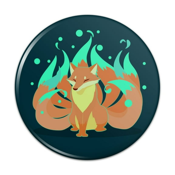 Kitsune Nine-Tailed Fox Kitchen Refrigerator Locker Button Magnet