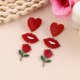 thumbnail image 1 of Pendientes colgantes de corazón de neón: pendientes llamativos de corazón hueco brillante para mujer Pendientes acrílicos ligeros de color neón de moda Los pendientes, 1 of 1