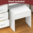 thumbnail image 5 of Caulitar Modern Makeup Vanity Set with Lights and Mirror, Vanity Desk with 6-Drawers and Stool, White, 5 of 10