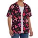 thumbnail image 2 of Fotbe Various pink and red Bow knots Camisa Estampada de Manga Corta para Hombre, Casual de Verano, Estilo Playero, Sin Arrugas-4X-Large, 2 of 5
