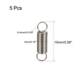 thumbnail image 2 of 0.4x4x15mm Stainless Steel Small Dual Hook Tension Spring, 5pcs, 2 of 3
