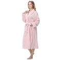 thumbnail image 2 of Enwphrey Pink Women Robe Soft Cozy Warm Bathrobe Ladies Long Fleece Plush Comfy Spa Housecoat Lightweight Robe for Women(L/XL,Light Pink), 2 of 6