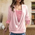 thumbnail image 2 of Aboser Womens Sparkly Velvet Blouse Trendy Cowl Neck Shirts Going Out Tops Dressy Casual Drape Ruched Blouses Plus Size Long Sleeve Tunic Shirt, 2 of 7