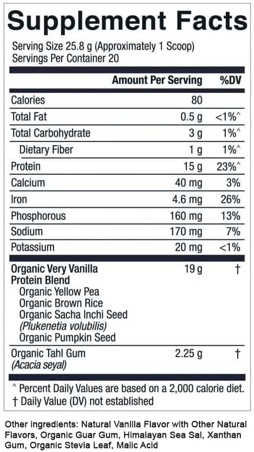 Essential Elements Pea Protein Powder - Very Vanilla | Low-Carb Plant-Based Vegan Blend - Keto-Friendly and Gluten-Free | 20 Servings, 18oz