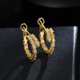 thumbnail image 3 of Pendientes de tuerca de oreja de mujer brillar chapado en oro real, 3 of 5