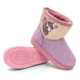thumbnail image 5 of Girls' Big Kid Slip On Mid High Shimmer Winter Boots with Bows and Faux Fur Trims Blush Size 3(Pink), 5 of 7