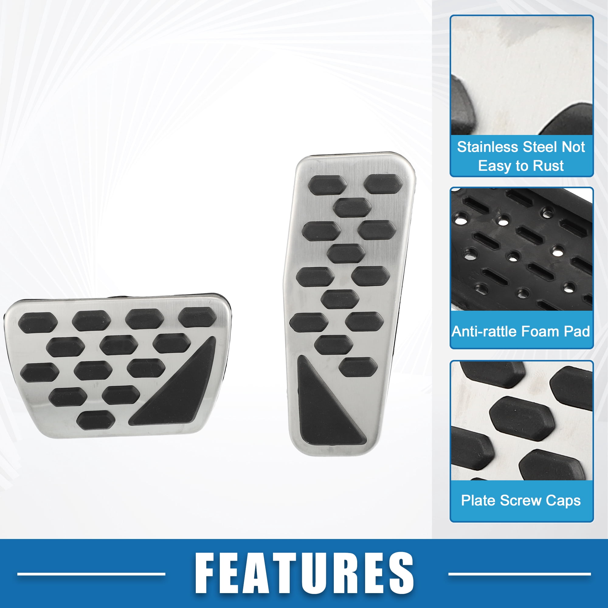 Unique Bargains Gas Brake Pedal Cover for Jeep Wrangler JL 2018-2023 Gladiator