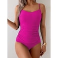 thumbnail image 2 of Trajes de baño Tankini Eomenie Tummy Control, cintura alta, color rosa intenso, 2 of 4
