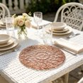 thumbnail image 5 of Doghiosgha Woven Round Placemat Hollow Table Mat Heat Resistant Placemat for Wedding Party Dinner Table Decor, 15 Inch, Coffee, 5 of 6