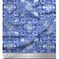thumbnail image 1 of Soimoi Poly Georgette Fabric Floral & Filigree Damask Print Fabric by the Yard 52 Inch Wide, 1 of 1