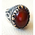 thumbnail image 4 of Red Onyx Mens Ring, Natural Red Onyx Gents Ring, December, Silver Jewelry, 925 Silver Ring, Birthday Gift, Heavy Mens Ring, Arabic Design, Ottoman Style Ring, Christmas, Turkey Mens Signet Ring, 4 of 7