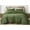 Olive Green, variant on Chezmoi Collection Glen 3-Piece Crescent Stitched Quilt Set, Queen Size, Steel Blue, Rayon Derived from Bamboo & Polyester Blended, Soft Breathable Cooling Bedspread for Hot Sleepers