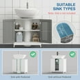 thumbnail image 4 of kleankin Coiffeuse de Salle de Bain Moderne avec Évier, Armoire de Rangement sur Pied, 4 of 10