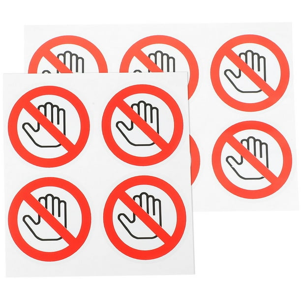 GOOHOCHY 10 Uds. No tocar señales de advertencia etiqueta autoadhesiva extraíble calcomanías de advertencia