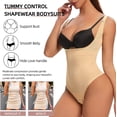 thumbnail image 4 of VASLANDA 2 Packs Shapewear for Women Tummy Control Thong Bodysuit Open Bust Body Shaper, 4 of 8