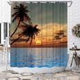 thumbnail image 2 of Tropical Waterproof Shower Curtain Summer Coastal Landscape Shower Curtain Polyester Fabric Bathroom Decor with hooks 54"W x 78"L (Pack of 1), 2 of 6