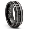 thumbnail image 1 of Tungsten Men's Eternity Princess Ring Two-Tone Wedding Band 8MM, 1 of 4