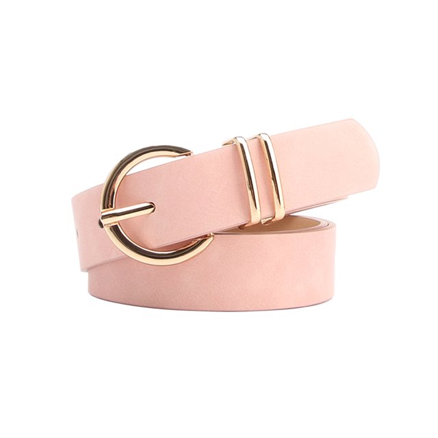 CSChome Women Belt Women Belt Solid Color Wide Adjustable Multi Small Holes Alloy Buckle Waistband