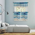 thumbnail image 5 of Blue Coastal Kitchen Curtains Sets for Windows 24 Inch Length, Summer Beach Nautical Abstract Art Rod Pocket Window Treatments Tier Curtains and Valances Set for Bedroom/Bathroom, 5 of 8