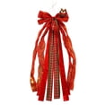 thumbnail image 2 of Christmas Bows,Large Glitter Multi-Ribbon Woven Satin Red Bows for Christmas Tree Wreath Door Wall Fireplace,Vintage Hanging Indoor & Outdoor Holiday Christmas Decor(19.69x13.80in), 2 of 5