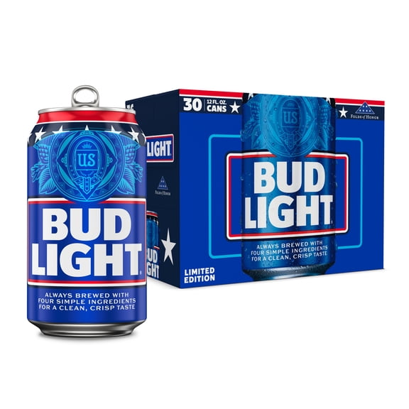 Bud Light American Light Lager Beer 30 Pack 12 fl oz Aluminum Cans 4.2% ABV