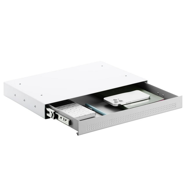 Desky Tiroir Ultra Mince sous le Bureau - Sans Espace / Blanc