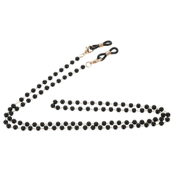 2 Pack Black Eyeglass Chains for Women, Stylish Metallic Sunglasses Lanyard, Anti-Lost Hanging Rope Accessories