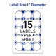 thumbnail image 4 of Mailing Seals 05247 de Avery, 1,27 cm, redondos, blancos, 600 unidades, 4 of 8