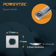 thumbnail image 4 of POWERTEC 71829 3 Pieces Tungsten Carbide Cutter Insert Set for Wood Lathe Turning Tools with 11mm Radius Edge Square, 10mm Round & 10 x 28mm Diamond, Replacement for 71825 Wood Lathe Chisel Set, 4 of 7