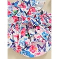 thumbnail image 6 of Bagilaanoe Newborn Baby Girl Summer Rompers Flower Print Fly Sleeve Bodysuits + Hairband 3M 6M 12M 18M Infant One Piece Jumpsuit, 6 of 6