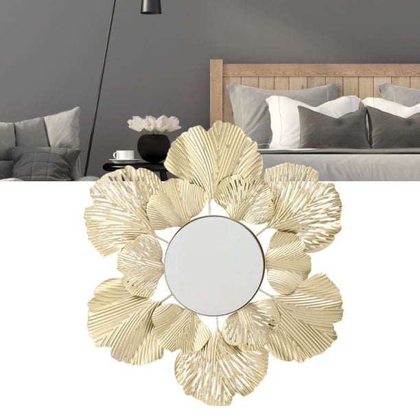Espejos De Pared Material De Hierro Moderno Simple Decorativo Decorativo Ginkgo Hoja Pared Montada Con Diseño único Para Varias Habitaciones Hogar